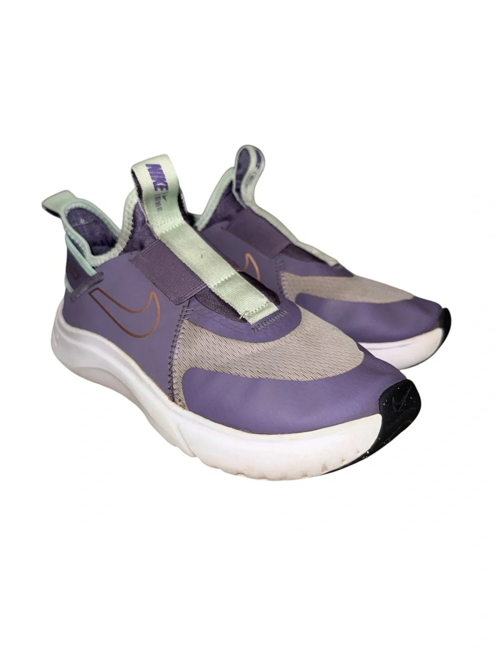 Nike Kids' Flex Runner Slip-On Sneakers - Teal/Coral & Purple Size 3.5